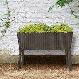 Splendor megemelt műanyag kerti virágláda 120l fonott rattan - Image 2