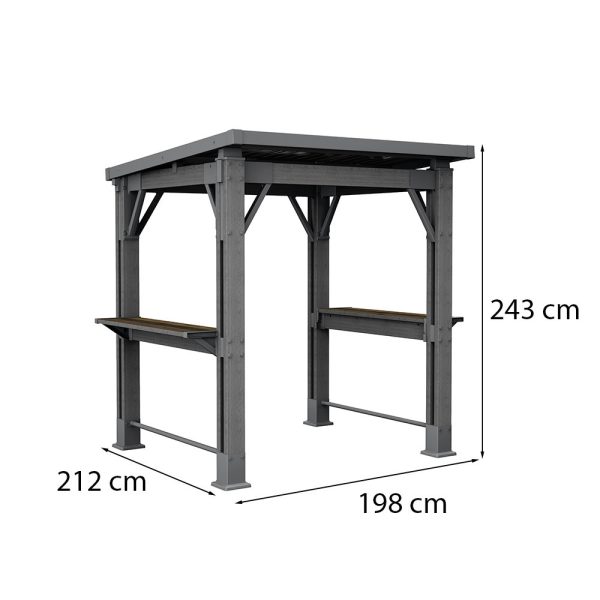 Kerti grill pavilon, pulttal, tetővel - Image 3