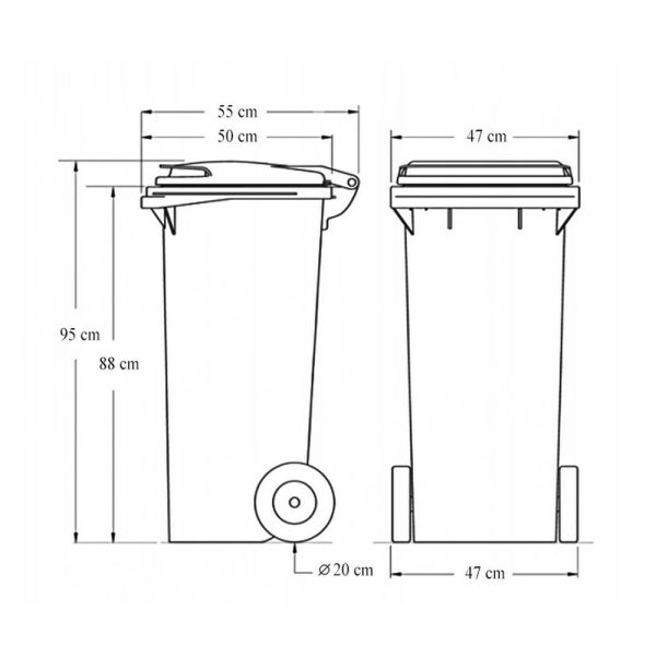 Hulladéktároló 120L SÁRGA - Image 2