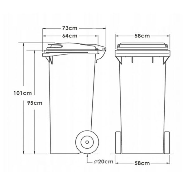Hulladéktároló 240L sárga - Image 2
