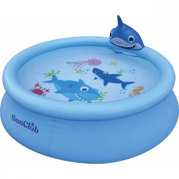Shark 3D felfújható pancsolómedence spriccelővel 190 x 47 cm - 6920388663823