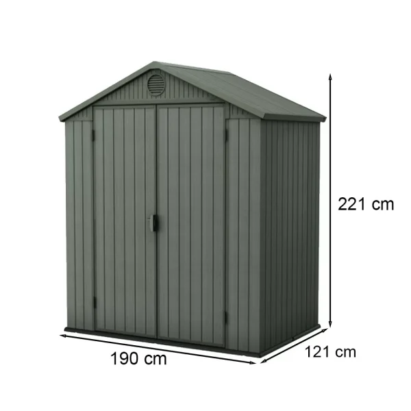 Keter Darwin 6x4 műanyag kerti ház zöld - 259001 - Image 2