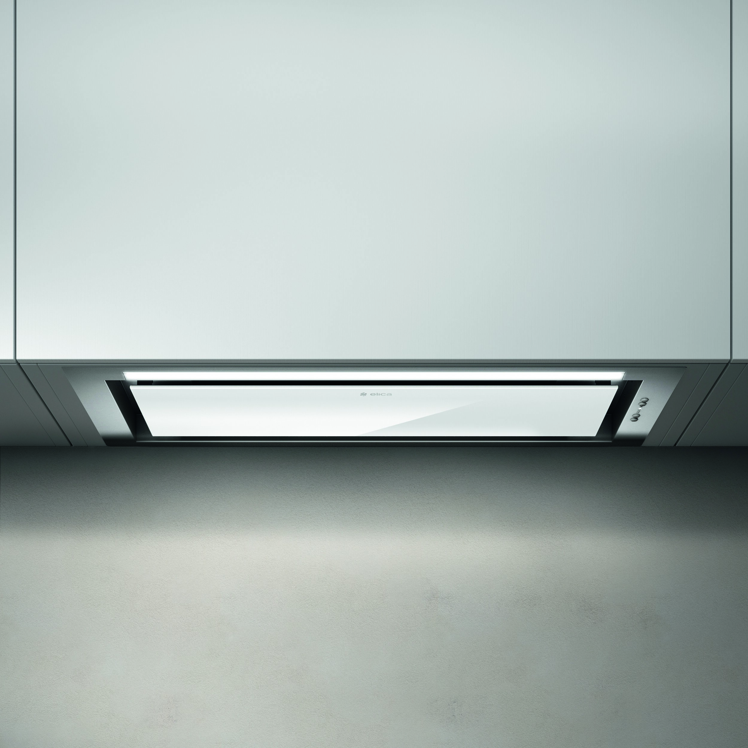 ELICA HIDDEN 2.0 IXGL/A/90 beépíthető páraelszívó, A energiaosztály, IEC turbo: 700 m3/h, 90 cm, inox/üveg