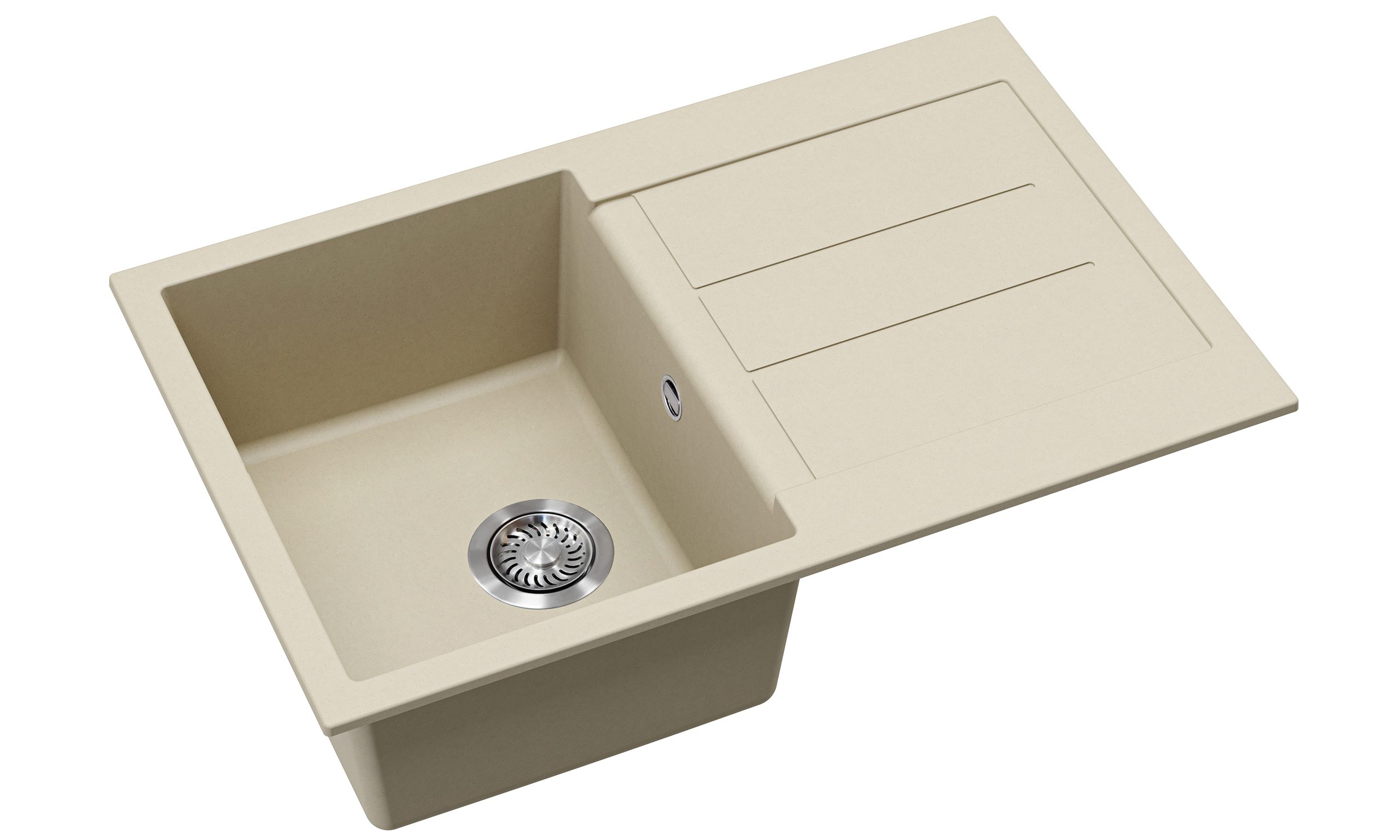 Evido Cubo 45S csepptálcás gránit mosogató 780 x 500 x 200 mm bézs - 105528 - Image 2