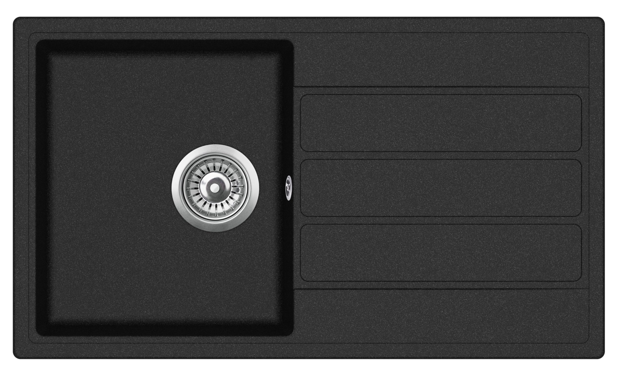 Evido EASY 45S csepptálcás gránit mosogató 760 x 440 x 170 mm antracit - 105982BK