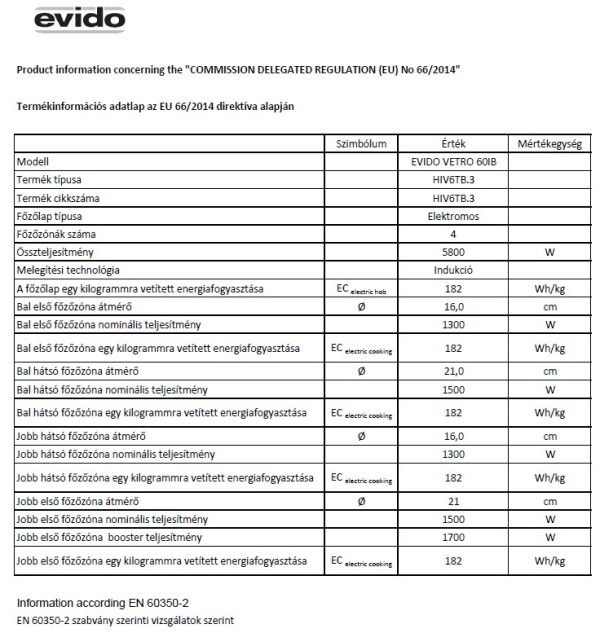 Evido VETRO 60IB indukciós beépíthető főzőlap 60 cm fekete - HIV6TB-3 - Image 2