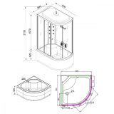 Mila hidromasszázs zuhanykabin - fekete - Image 3