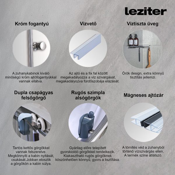 Aria hidromasszázs zuhanykabin jobbos beépítési oldallal - Image 4