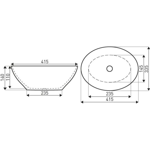 KR-707 fekete-arany kerámia design mosdó márvány mintával - Image 2