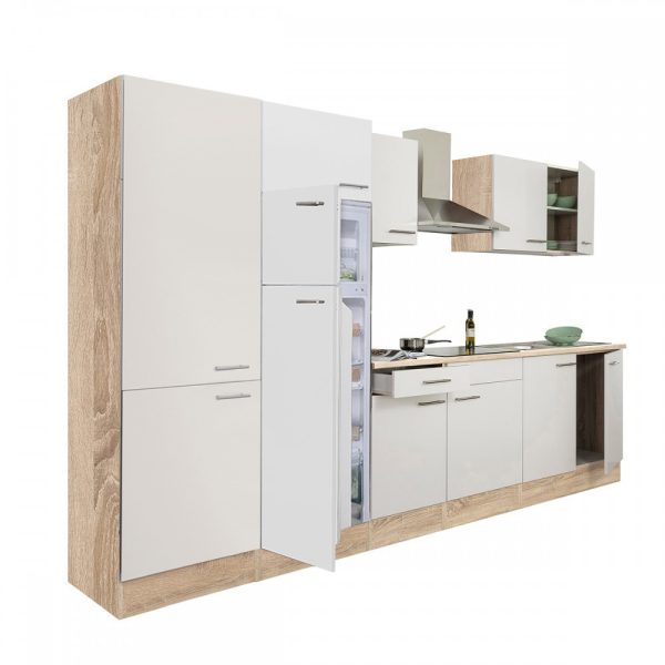 Yorki 330 konyhablokk sonoma tögy korpusz,selyemfényű fehér fronttal - L330STFH-PSZ-FF