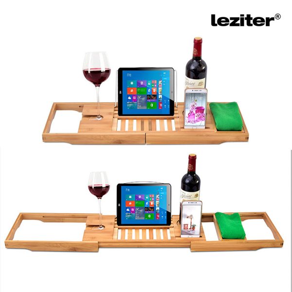 Állítható fürdőkád tálca bambusz - LAKT-01 - Image 4