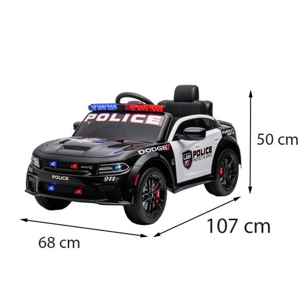 Elektromos Dodge rendőrautó fekete - Image 3
