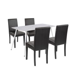 Megan 4+1 étkező garnitúra fehér-fekete