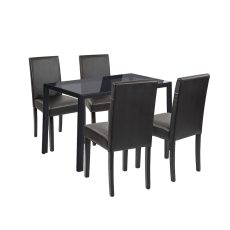 Karen 4+1 étkező garnitúra fekete-fekete