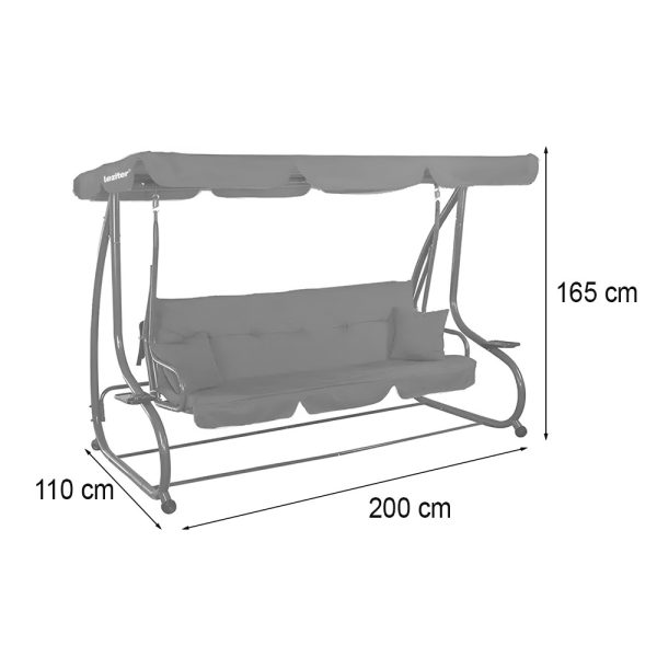 Bellavista Slim szürke kerti hintaágy - LHA-200-GRA - Image 3