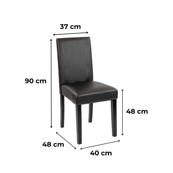 Kelly bőr étkezőszék fekete színben - Image 3