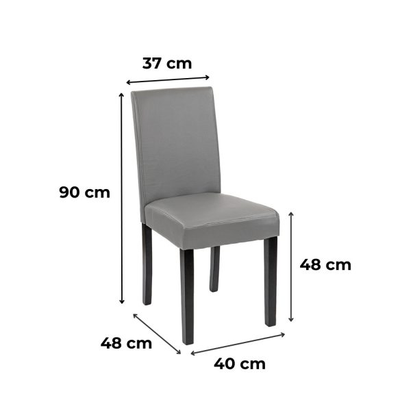 Kelly bőr étkezőszék szürke színben - Image 3