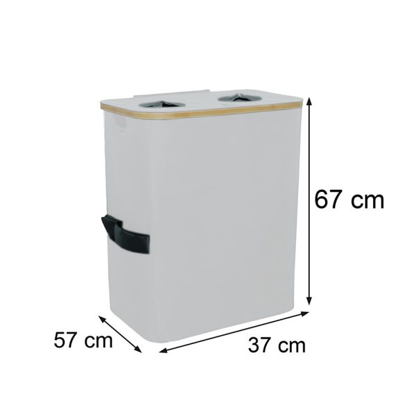 Szelektív palackgyűjtő két rekeszes 140l fehér - LPGY2-140-WH - Image 2