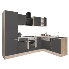 Yorki 280 sarok konyhablokk sonoma tölgy korpusz, selyemfényű antracit fronttal - LS280STAN-SUT-PSZ