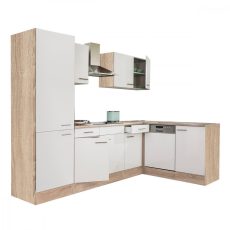 Yorki 280 sarok konyhablokk sonoma tölgy korpusz, selyemfényű fehér fronttal -  LS280STFH-PSZ