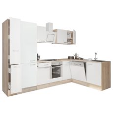 Yorki 310 sarok konyhablokk sonoma tölgy korpusz, selyemfényű fehér fronttal - LS310STFH-SUT-PSZ