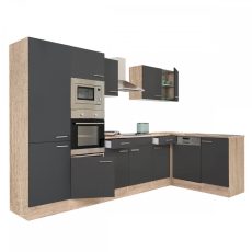 Yorki 340 sarok konyhablokk sonoma tölgy korpusz, selyemfényű antracit fronttal - LS340STAN-PSZ