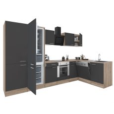 Yorki 340 sarok konyhablokk sonoma tölgy korpusz, selyemfényű antracit fronttal - LS340STAN-SUT-PSZ-AF
