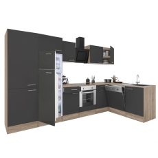 Yorki 340 sarok konyhablokk sonoma tölgy korpusz, selyemfényű antracit fronttal - LS340STAN-SUT-PSZ-FF