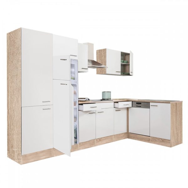 Yorki 340 sarok konyhablokk sonoma tölgy korpusz,selyemfényű fehér fronttal - LS340STFH-PSZ-FF