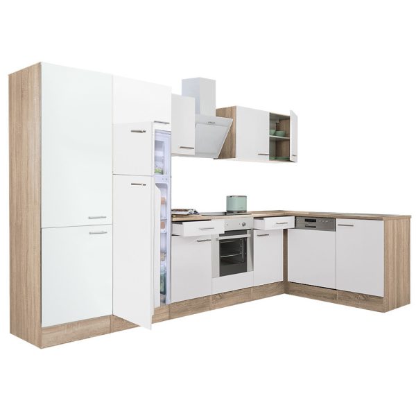 Yorki 340 sarok konyhablokk sonoma tölgy korpusz,selyemfényű fehér fronttal - LS340STFH-SUT-PSZ-FF