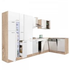 Yorki 370 sarok konyhablokk sonoma tölgy korpusz,selyemfényű fehér fronttal - LS370STFH-PSZ-FF