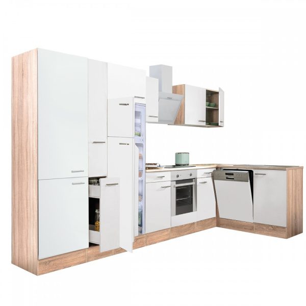 Yorki 370 sarok konyhablokk sonoma tölgy korpusz,selyemfényű fehér fronttal - LS370STFH-SUT-PSZ-FF