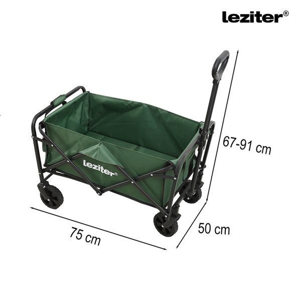 Összecsukható standard kerti strandkocsi zöld - LSZK055-GREEN - Image 3