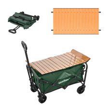 Összecsukható standard kerti strandkocsi asztallal zöld - LSZKK055-GREEN