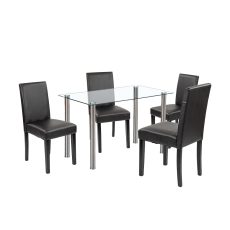 Karin 4+1 étkező garnitúra fehér-fekete