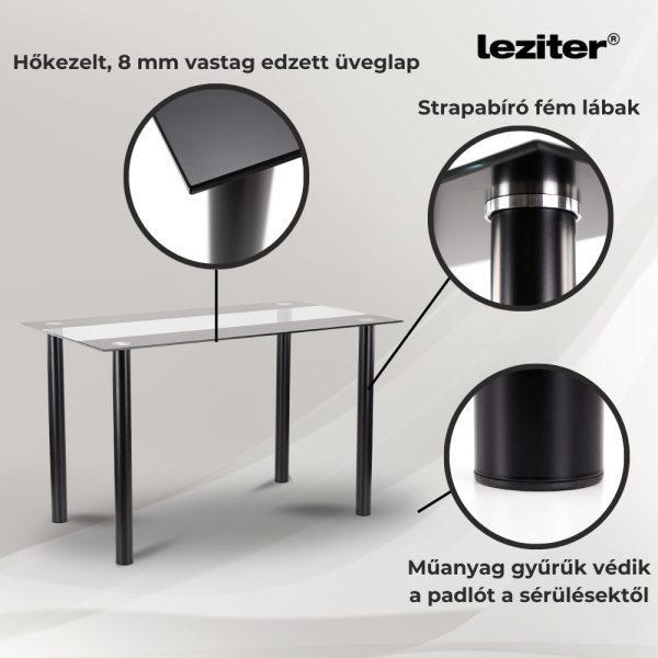 Cadiz 6+1 étkező garnitúra fekete-szürke - Image 6
