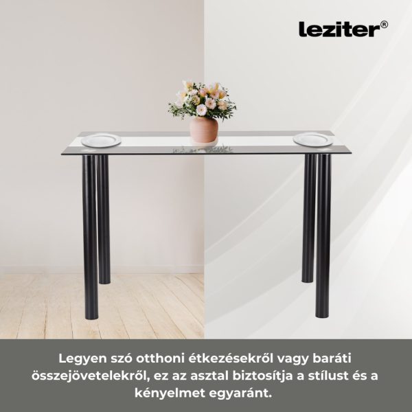 Riona 140 cm szögletes üveg étkezőasztal - Image 5
