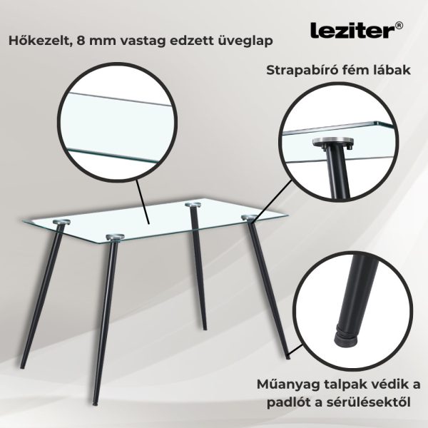 Alen 4+1 étkező garnitúra fekete-fekete - LUAL120B_LKE-BL_4 - Image 6