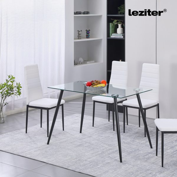 Lana 120 cm szögletes üveg étkezőasztal - LUAL120B - Image 2