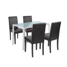 Mira 4+1 étkező garnitúra fehér-fekete - LUAV120W_LKE-BL_4