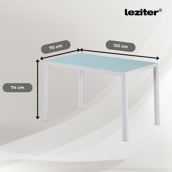 Ezra 120 cm szögletes üveg étkezőasztal - Image 3
