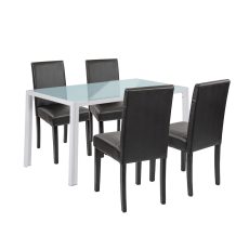 Mira 4+1 étkező garnitúra fehér-fekete