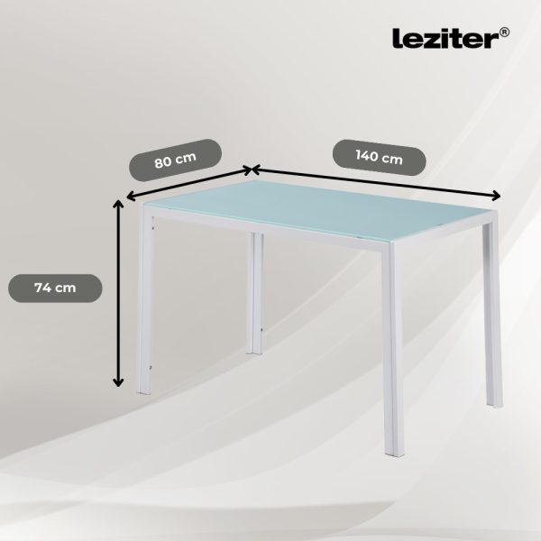 Ezra 140 cm szögletes üveg étkezőasztal - Image 3