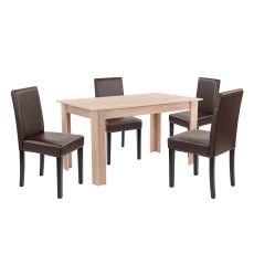 Leon 4+1 étkező garnitúra sonoma tölgy-barna - LYET140ST_LKE-BR_4