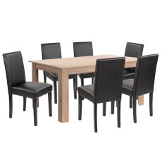 Leon 6+1 étkező garnitúra sonoma tölgy-fekete - LYET160ST_LKE-BL_6
