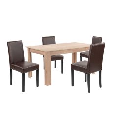 Leon 4+1 étkező garnitúra sonoma tölgy-barna - LYET160ST_LKE-BR_4