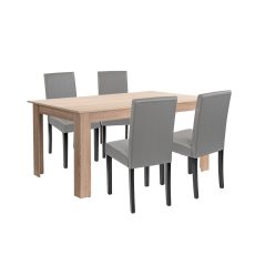 Leon 4+1 étkező garnitúra sonoma tölgy-szürke - LYET160ST_LKE-GR_4