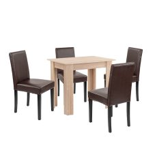 Leon 4+1 étkező garnitúra sonoma tölgy-barna - LYET86ST_LKE-BR_4