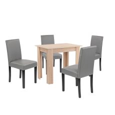 Leon 4+1 étkező garnitúra sonoma tölgy-szürke - LYET86ST_LKE-GR_4