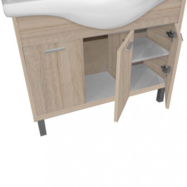 Nerva 105 cm-es tükrös felsőszekrény, Sonoma tölgy - Image 2